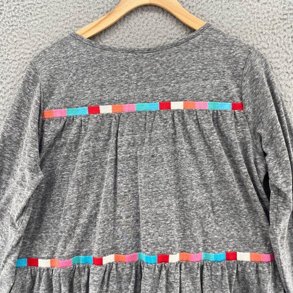 Savanna Jane Top Womens Medium Sweet Aspirations Gray Long Sleeve Embroidery NWT - Picture 4 of 9